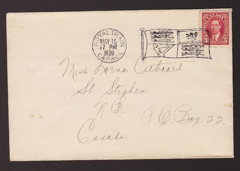 Canada 233 on 1939 Royal Train cover