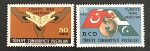 Turkey 1965 #1648-9, Regional Cooperation, MNH.