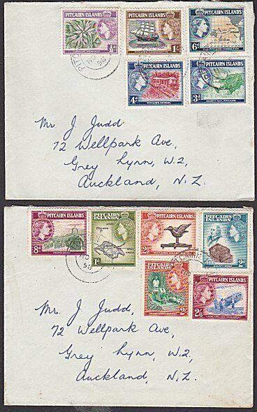 PITCAIRN 1958 QE set to 2/6d on cover to New Zealand.......................29718