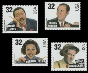 US 3100-3103 Songwriters 32c set 4 MNH 1996