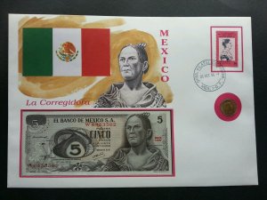 Mexico 1996 Flag Famous FDC (banknote coin cover *3 in 1 *rare