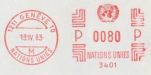 Meter cover Switzerland 1983 United Nations - ECE - Economic Commission for Euro