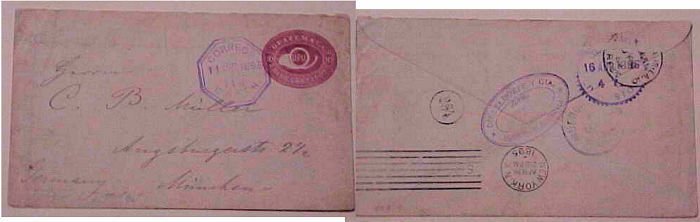 GUATEMALA  ENVELOPE COBAN 1895 B/S NY, GERMANY