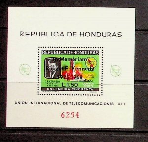HONDURAS Sc C442(NOTE) NH OVERPRINTED SOUVENIR SHEET OF 1968 - SPACE - JFK