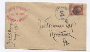 1885 Birdsboro PA #210 cover passing Birdsboro oval rr handstamp [S.2869]