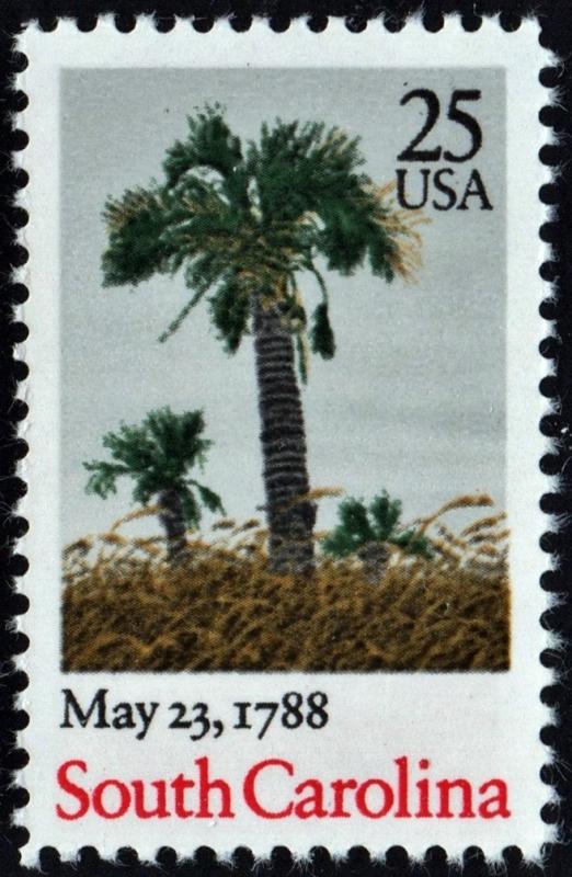 SC#2343 25¢ Bicentenary Statehood: South Carolina Single (1988) MNH