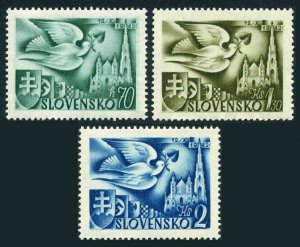 Slovakia 74-76, MNH. Mi 102-104. European Postal Congress held in Vienna, 1942.