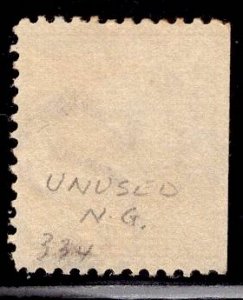 US Stamp #334 4c Washington MINT NO GUM SCV $35