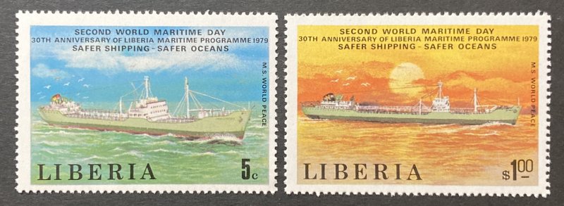 Liberia 1979, #851-2 Maritime Day, MNH.