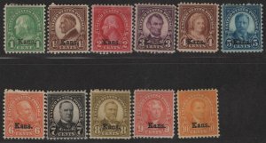 US Sc#658-668 M/H/F-VF Kansas O/P complete set