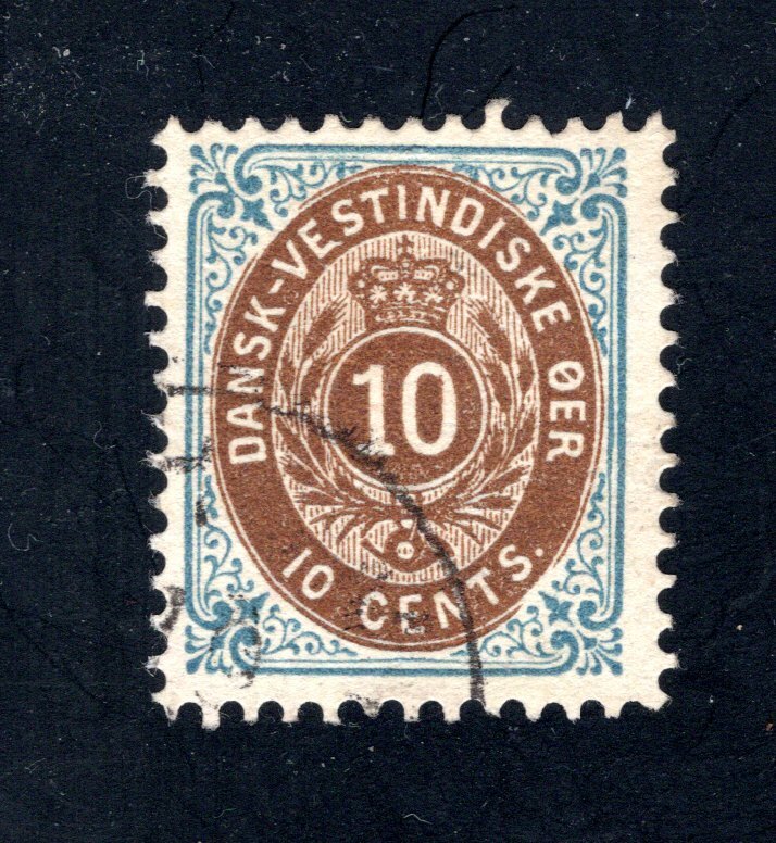 Danish West Indies #20,  F/VF,  Used  CV $150.00 ....1630017