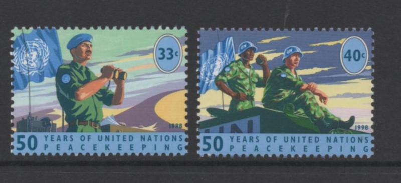 SCOTT   737-738   singles   MNH  UN NEW YORK   1998