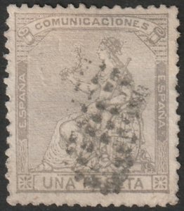 Spain 1873 Sc 198b used rombo de puntos cancel
