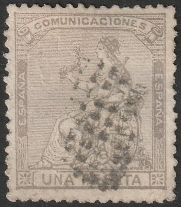 Spain 1873 Sc 198b used rombo de puntos cancel