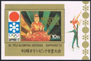 Hungary 2122, MNH. Michel 2728 Bl.86A. Olympics Sapporo-1972. Buddha.