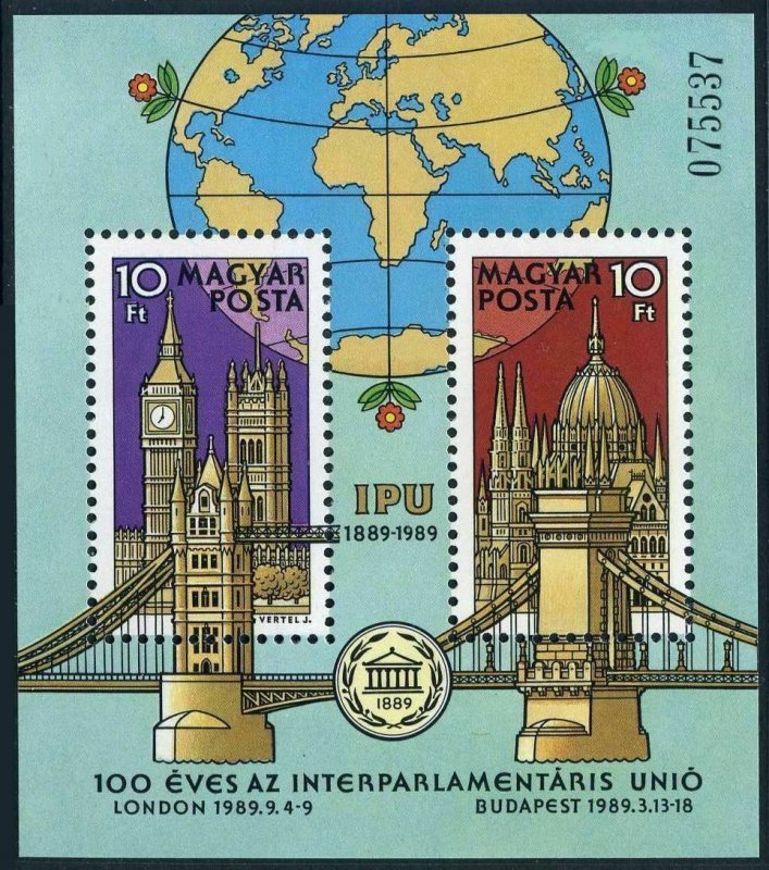 Hungary 3169,MNH.Michel 4011 Bl.202. LONDON-1990.Inter-parliamentary Union.