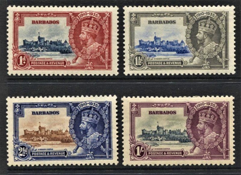 STAMP STATION PERTH  Barbados #186-189 Silver Jubilee Set - MNH & MLH- CV$40.00