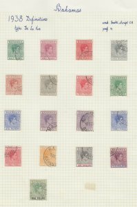 Sg 149 - 157 Bahamas 1938 1⁄2 D - set of 17. Very fine used-