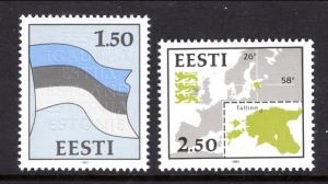 Estonia 209-210 Flag Map MNH VF