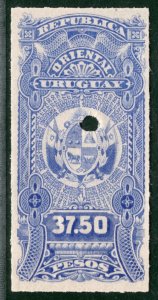 URUGUAY Revenue Stamp *37.50 PESOS* High Value Mint UMM MNH {samwells}GR2WHITE2