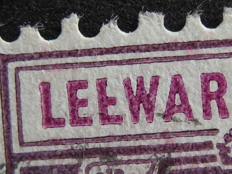 LEEWARD ISLANDS Sc 110 broken E variety,pulled perf but still a nice rare stamp! 