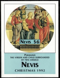 Nevis 1992 - Christmas Art - Souvenir Stamp Sheet - Scott #758 - MNH