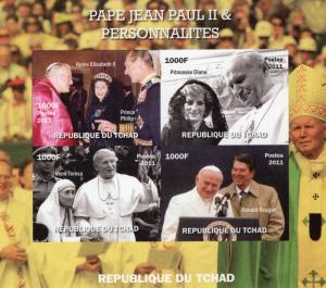 Chad 2011 Princess Diana/Pope JP II/Reagan Progressive Proofs 4+1 Original