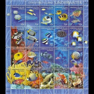 CHRISTMAS IS. 2004 - Scott# 448 Sheet-Marine Life NH