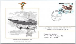 HISTORY OF AVIATION TOPICAL FIRST DAY COVER SERIES 1978 - ZAIRE 70S