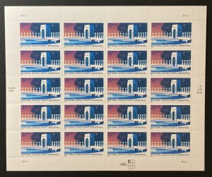 U.S. 2004 #3862 Sheet, WWII Memorial, MNH.