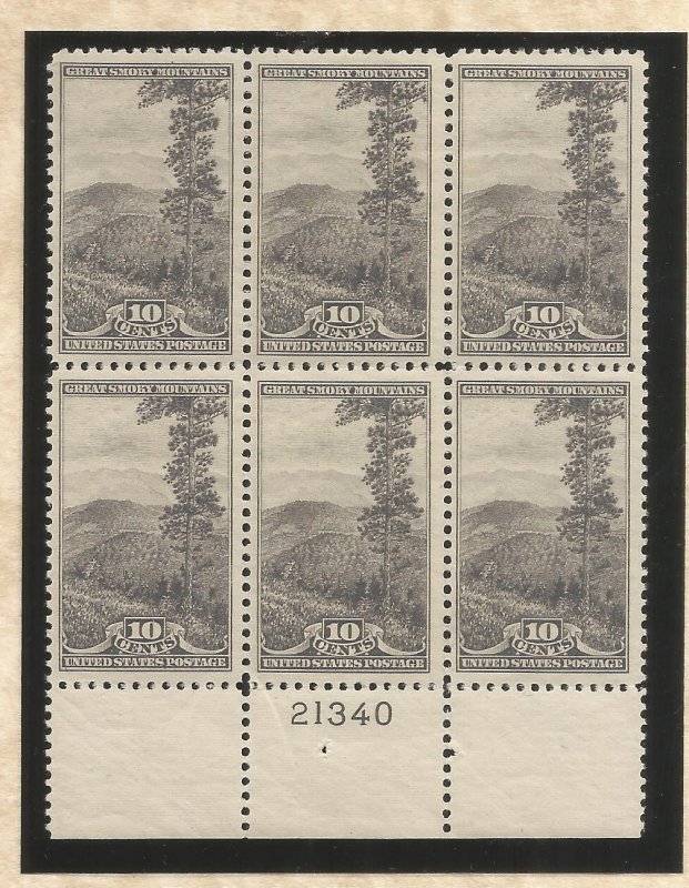 US SCOTT# 749 PLATE BLOCK OF 6, MNH, OG