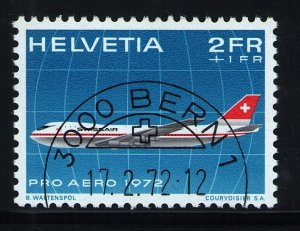 Switzerland CB1 used stamp superb cancel Pro Aero Boeing 747 aviation (1)