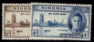 NIGERIA GVI SG60-61, 1946 VICTORY set, M MINT.