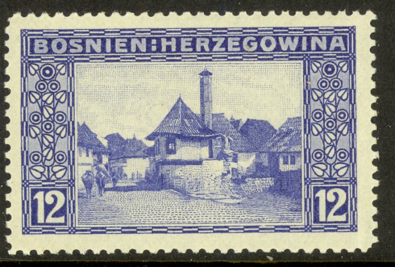 BOSNIA AND HERZEGOVINA 1912 12H JAICE Issue Sc 62 MLH