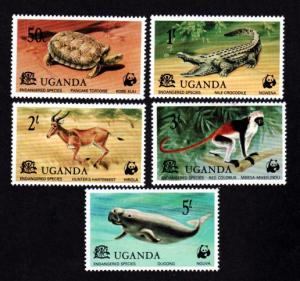 Uganda # 176-180 Mint NH WWF!