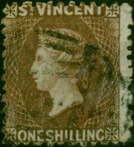 St Vincent 1869 1s Brown SG14 Fine Used