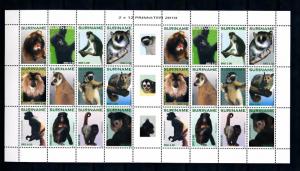 [SUV1744] Suriname Surinam 2010 Wildlife Monkeys Primates Miniature sheet MNH