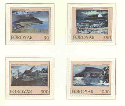 Faroe Islands Sc 212-5 1990 Danielsen Paintings stamp set mint NH