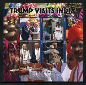 ST. VINCENT GRENADINES  2021 TRUMP VISITS INDIA SHEET MINT NH