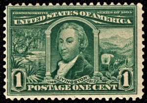 US 323 MNH AVG 1 Cent Dr. Robert R. Livingston CV $60