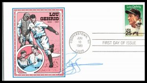 1989 Lou Gehrig The Iron Horse Sc 2417 Panda FDC signed Reggie Sanders (2G