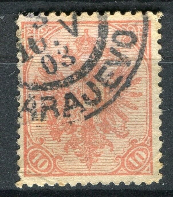 BOSNIA; 1900 early Eagle Coat of Arms issue fine used 10h. value Postmark