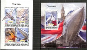 Guinea 2018 Aviation Airplanes Concorde sheet + S/S MNH