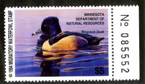 MINNESOTA STATE DUCK STAMP MN-18 MNH BIN $6.00