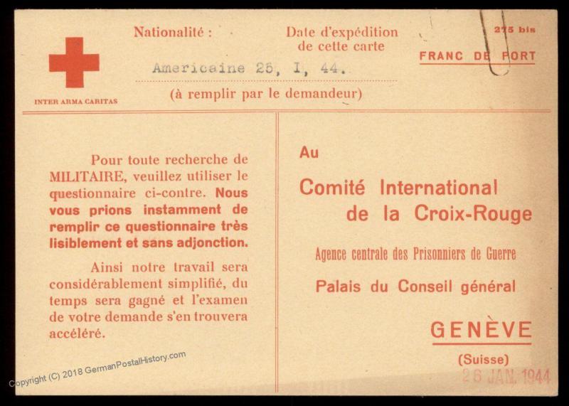 USA 1943 North Africa Germany POW Camp Stalag III Red Cross Cover Catholic 89665