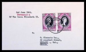 Malaya-Selangor Queen Elizabeth II Coronation (1953) Kuala Lumpur Cancel FDC