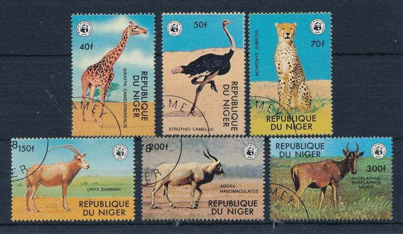 [54076] Niger 1978 Wild animals Mammals WWF Giraffe Leopard Ostrich Used CTO