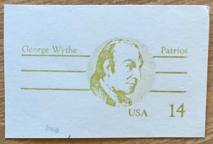 US #UX108 Used Postal Card Cut Square Single George Wythe L35