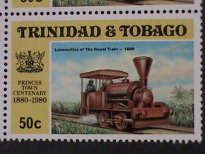 ​TRINIDAD & TOBAGO1980 SC#323 ROYAL TRAIN LOCOMOTIVE -MNH-BLOCK VERY FINE