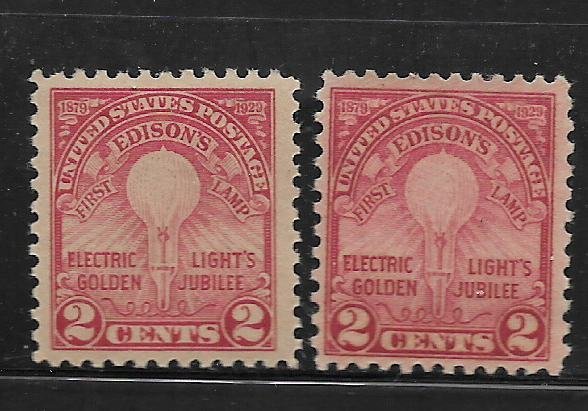 UNITED STATES,654-655, MINT HINGED,FIRST LIGHT BULB
